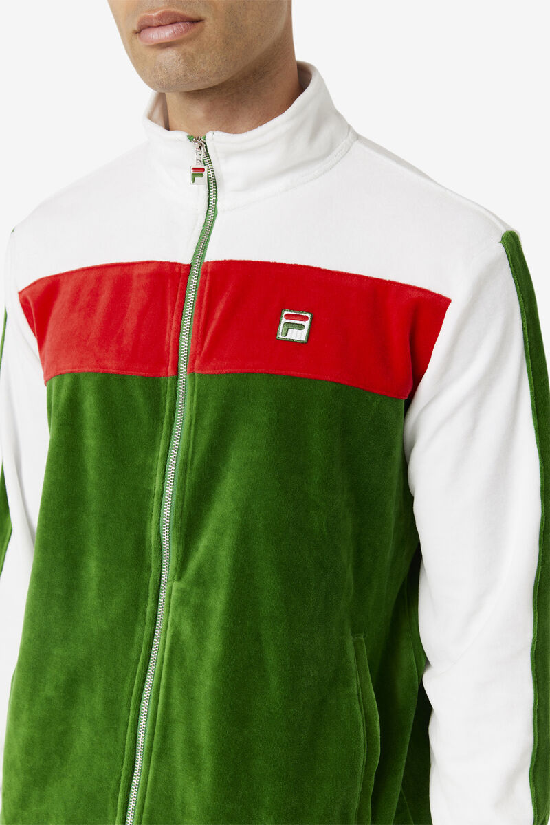 Fila Brice Velour Jacket White / Red | smcsjazRrwP