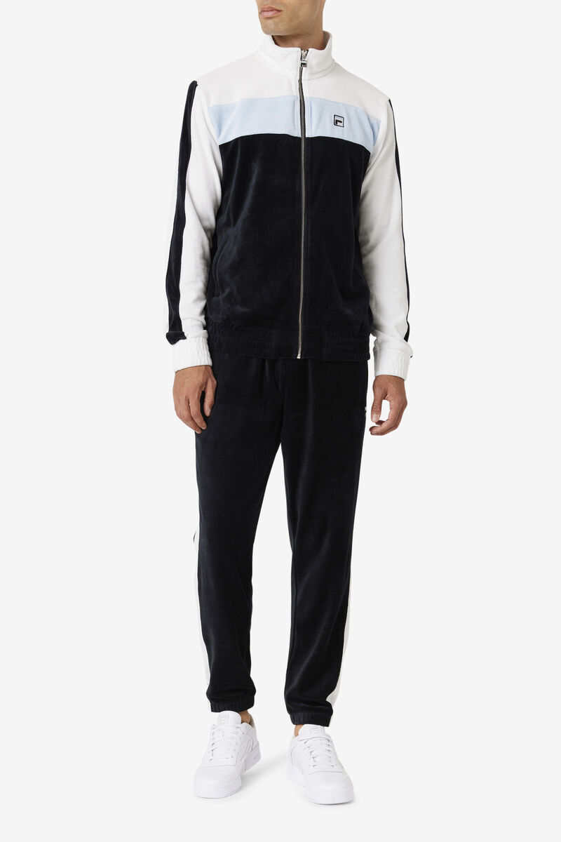 Fila Brice Velour Pant Black / White | KTEdKZTsmN2