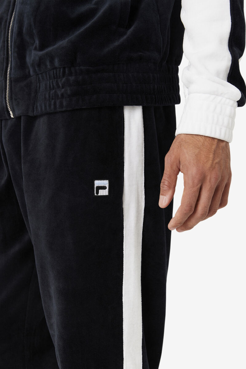 Fila Brice Velour Pant Black / White | KTEdKZTsmN2