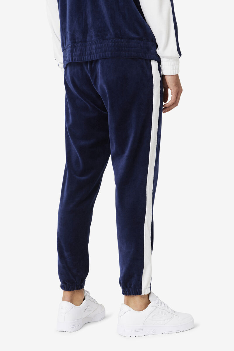 Fila Brice Velour Pant Navy / White / Red | UPlE2iEtmPx