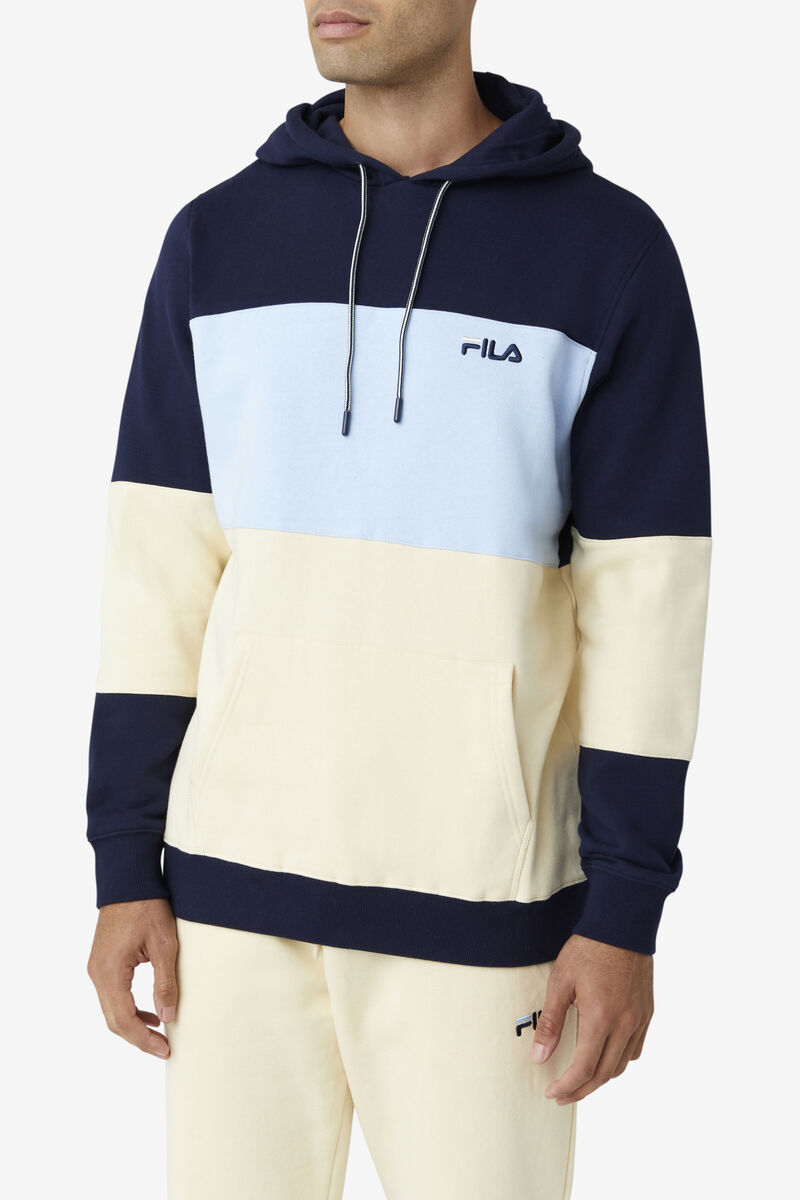 Fila Bryan Hoodie Navy / Light Blue / Brown | xNmX7ZIqgkh