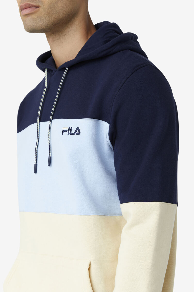 Fila Bryan Hoodie Navy / Light Blue / Brown | xNmX7ZIqgkh