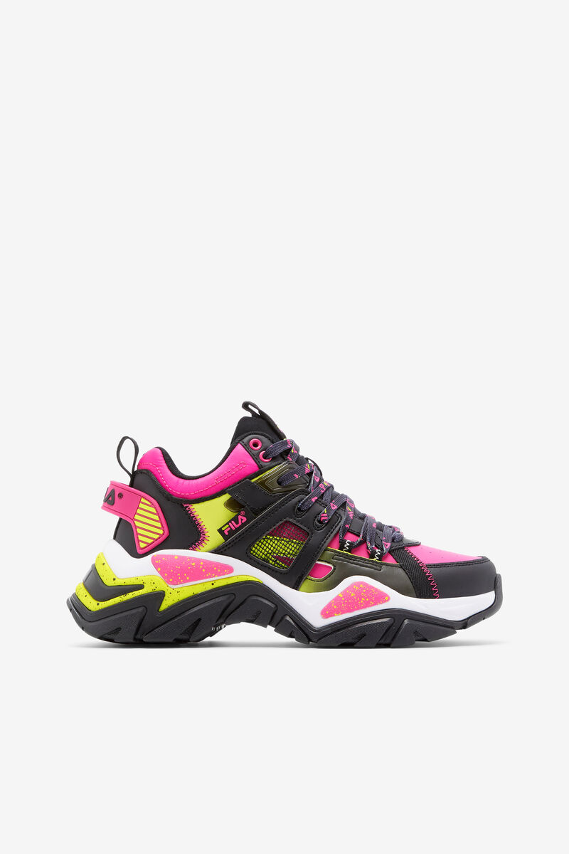 Fila Cage Mid Mixed Media Black / White / Pink | C5fakhk2JXu