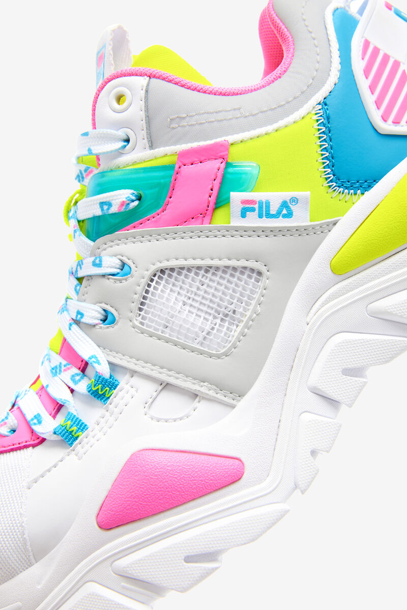 Fila Cage Mid Mixed Media White / Grey / Yellow | fGYNgQkC8bk