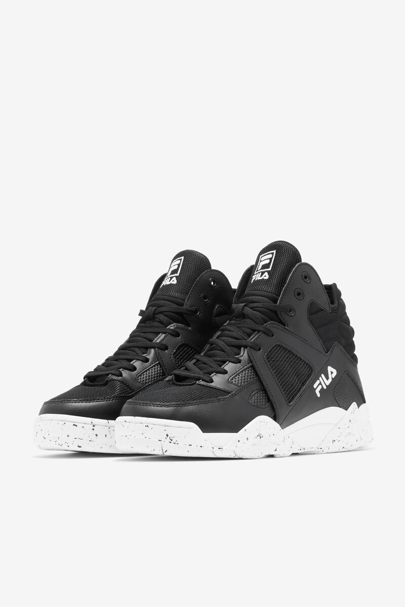 Fila Cage Mid Top Basketball Shoes | Fila Black / White / Black | W1KuLXa6XOZ