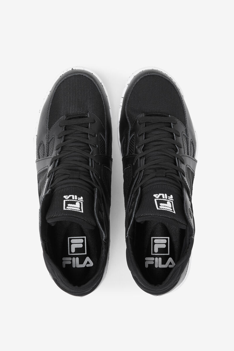 Fila Cage Mid Top Basketball Shoes | Fila Black / White / Black | W1KuLXa6XOZ