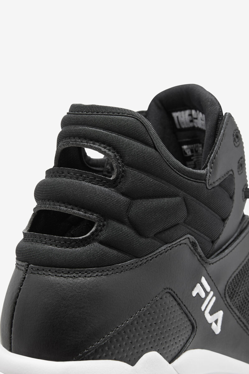 Fila Cage Mid Top Basketball Shoes | Fila Black / White / Black | W1KuLXa6XOZ