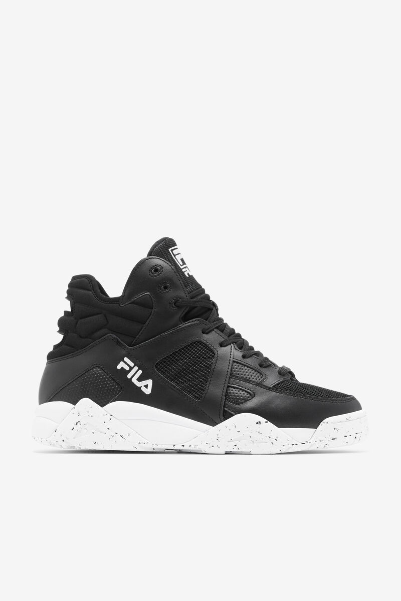 Fila Cage Mid Top Basketball Shoes | Fila Black / White / Black | W1KuLXa6XOZ