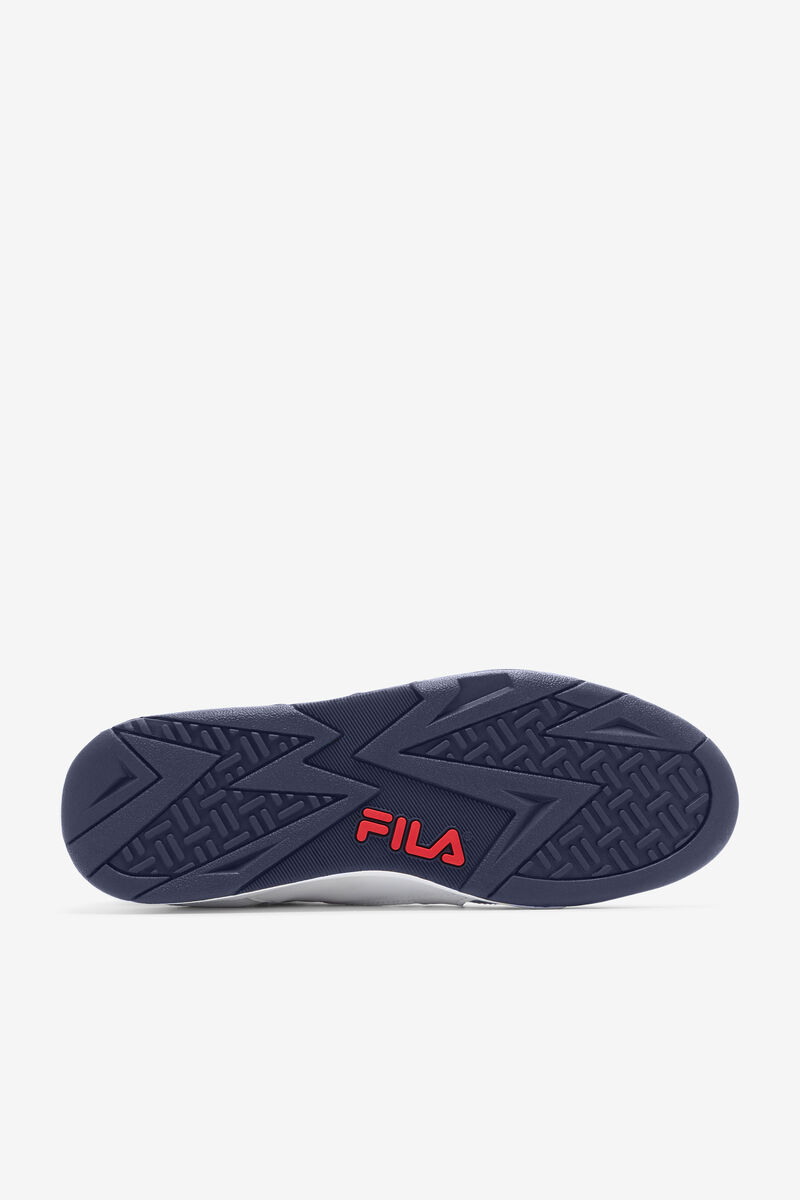 Fila Cage Mid Top Basketball Shoes | Fila White / Red / Blue | zhjpgR4ISiI