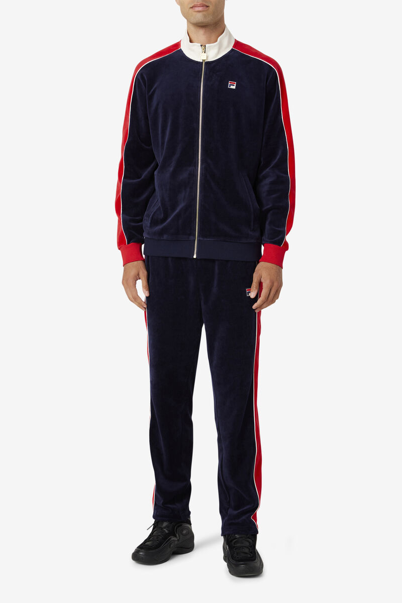 Fila Cima Velour Jacket Navy / Red | jPIL3wDD1gZ