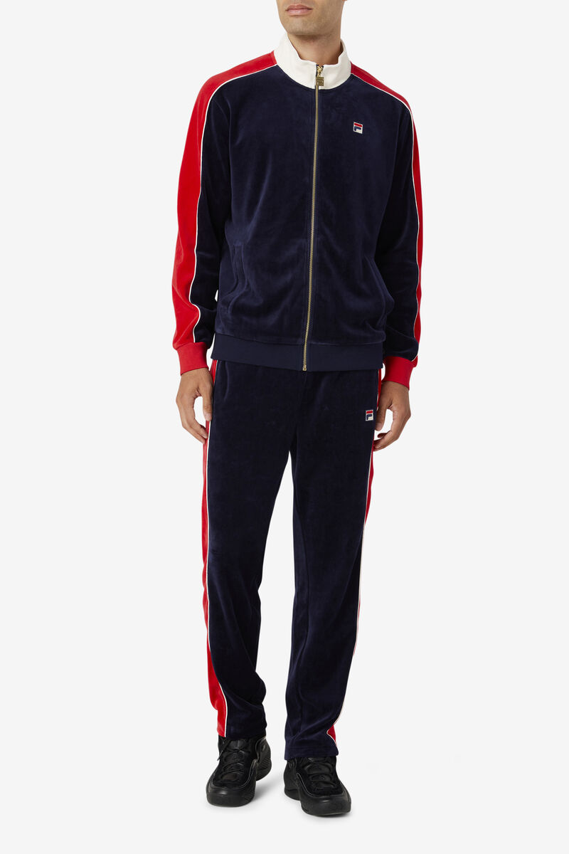 Fila Cima Velour Pant Navy / Red | nJJX7pMLwej