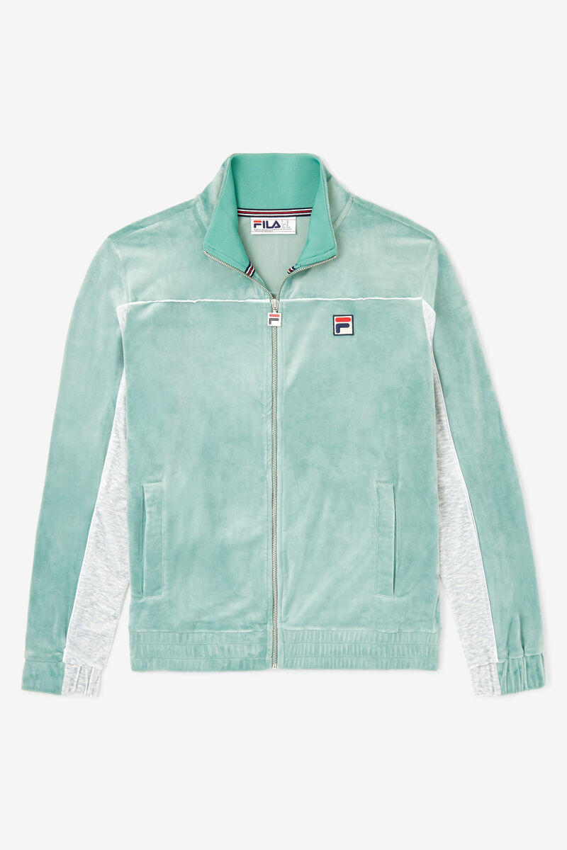 Fila Cisco Velour Jacket Light Grey / White | IHIbEJ9coWZ