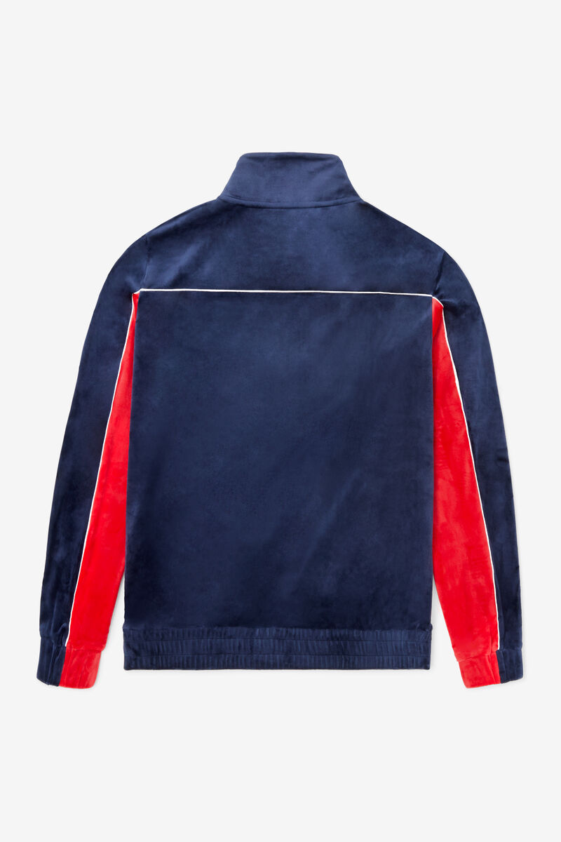 Fila Cisco Velour Jacket Navy / Red / White | mWR9xOERXmh