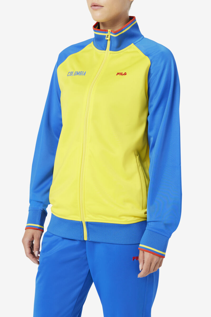 Fila Colombia Track Jacket Yellow / Blue / Red | OjmotghniCG