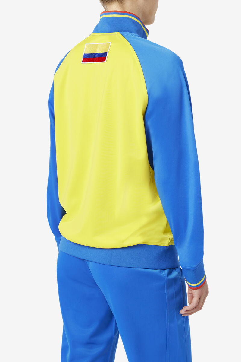 Fila Colombia Track Jacket Yellow / Blue / Red | OjmotghniCG