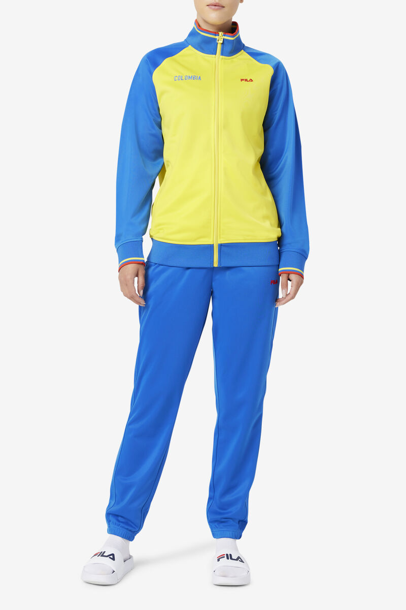 Fila Colombia Track Jacket Yellow / Blue / Red | aVJYc3sTOHM