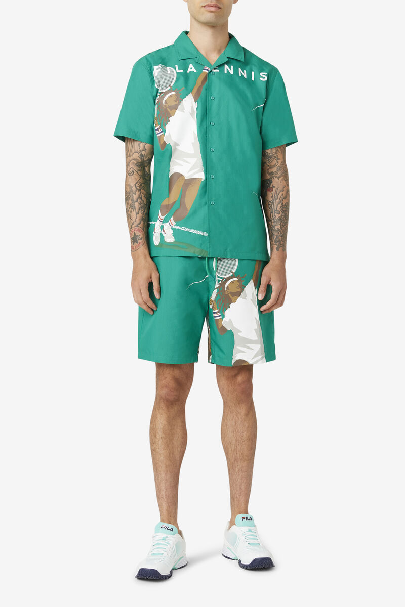 Fila Cook Seersucker Short Green | AQqzoz2oAwr