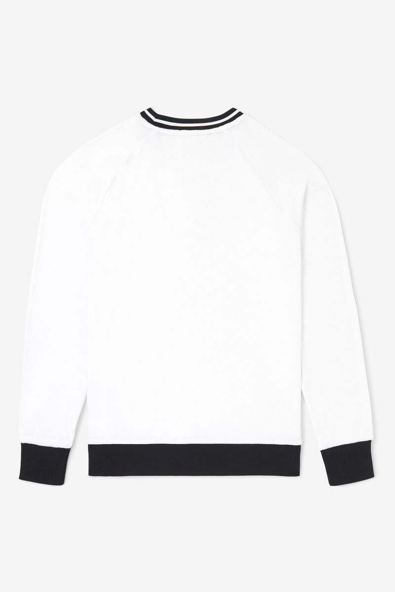 Fila Cosmo Velour Crew White / Black | rsBa3bdkzOQ