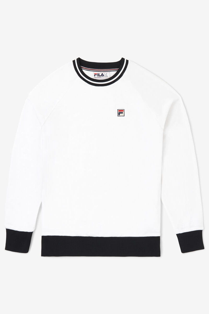 Fila Cosmo Velour Crew White / Black | rsBa3bdkzOQ