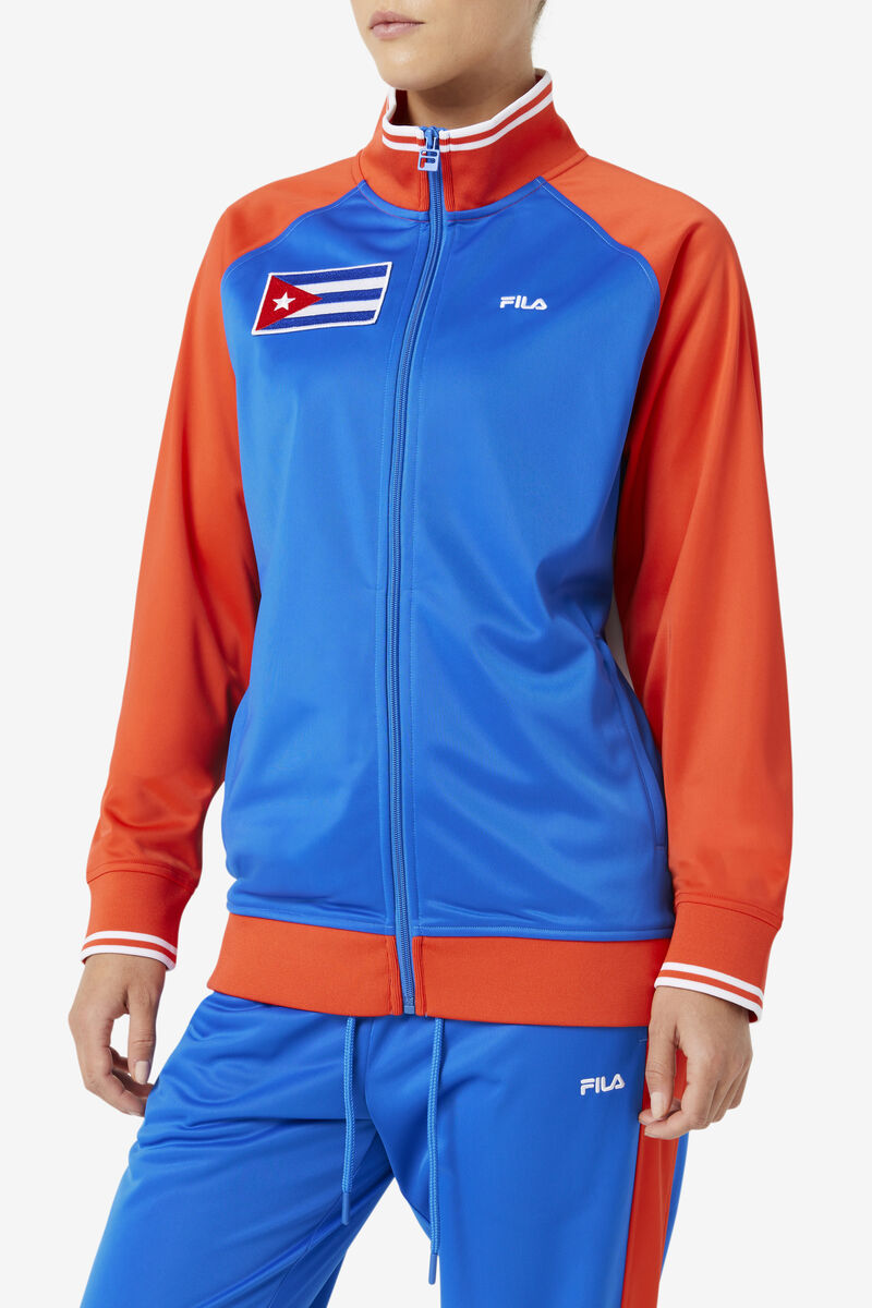 Fila Cuba Track Jacket Red / White / Blue | 6NrubVnu2pi