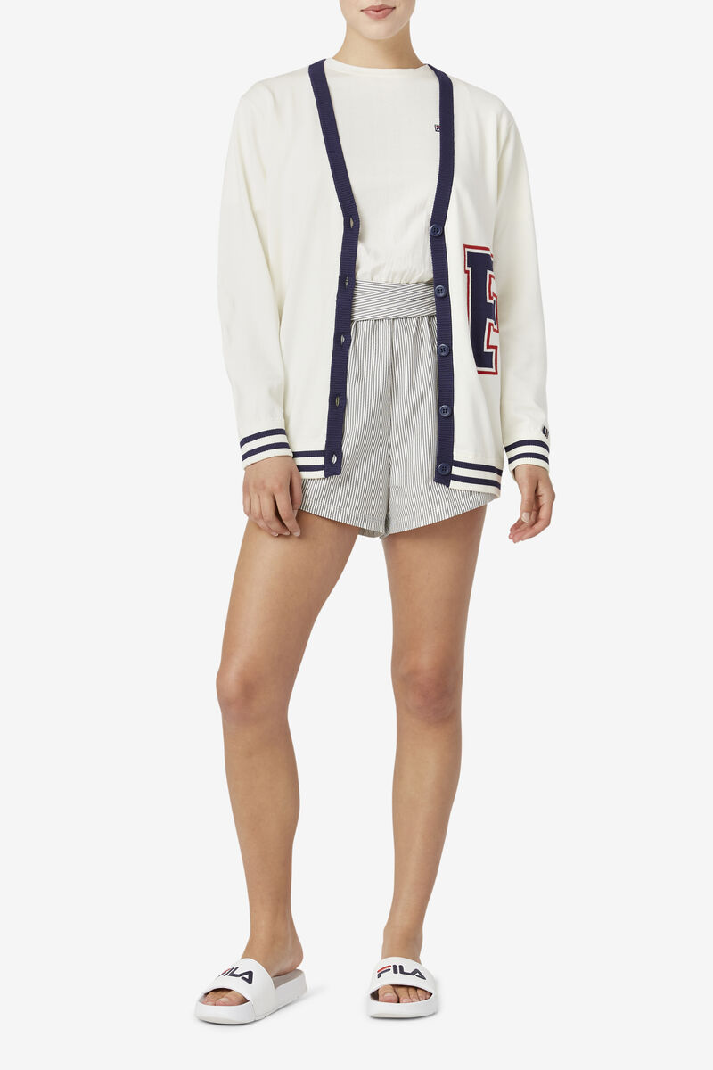 Fila Delfina Cardigan White / Navy | 4sJF2F8y2zc