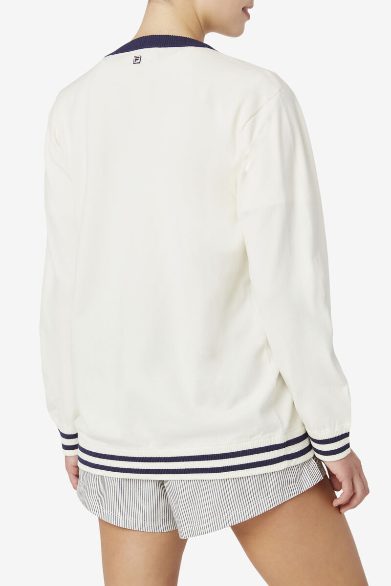 Fila Delfina Cardigan White / Navy | 4sJF2F8y2zc