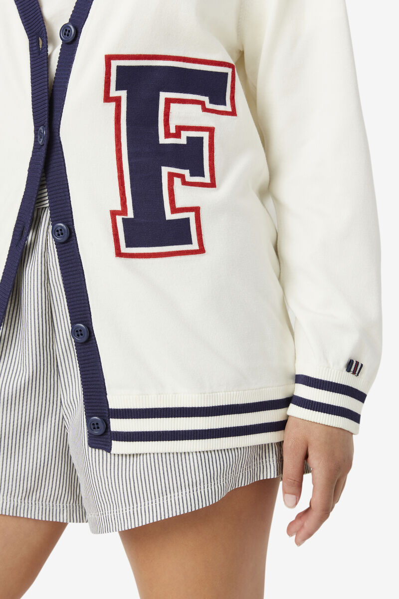 Fila Delfina Cardigan White / Navy | 4sJF2F8y2zc