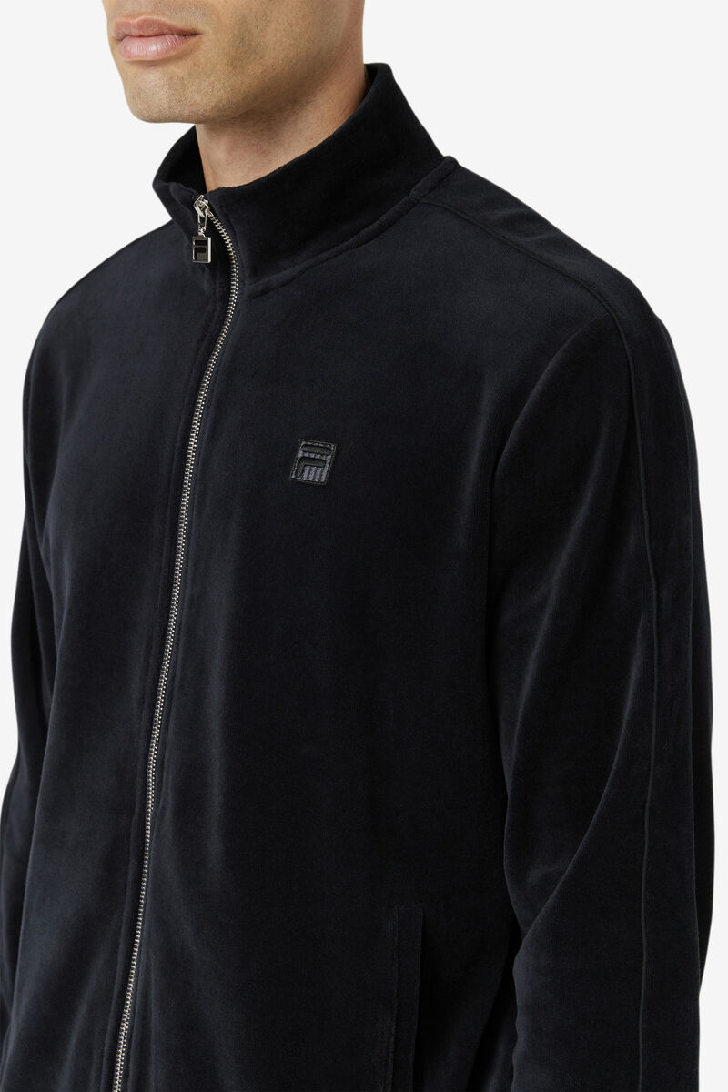 Fila Deverall Velour Jacket Black | ChkXzYZq9rW