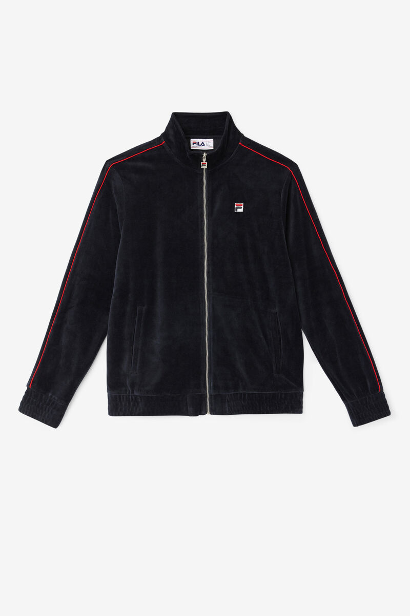 Fila Deverall Velour Jacket Black / Red / Green | ketNHINz8Vr