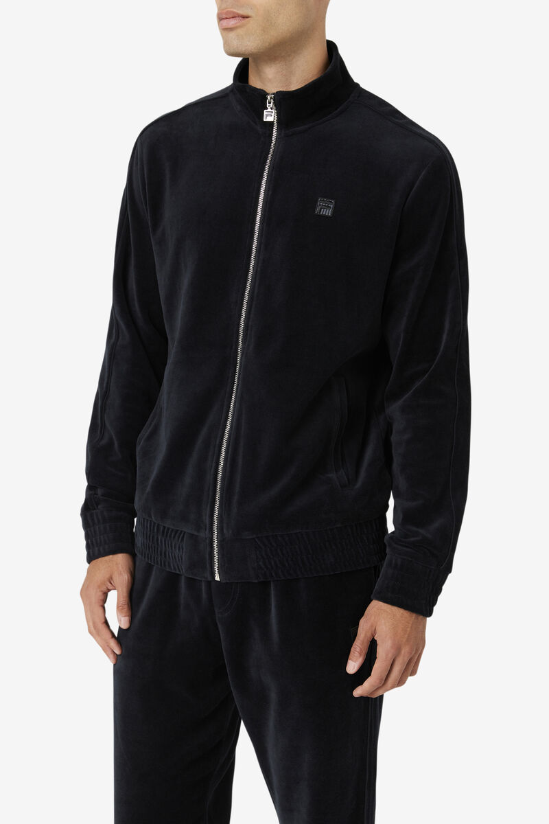 Fila Deverall Velour Jacket Black | UfDmtANY3P8