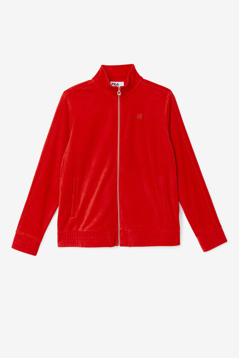 Fila Deverall Velour Jacket Red | l2i5avEGwip