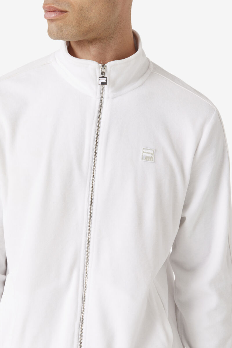 Fila Deverall Velour Jacket White | 4NfL9mWtgfm