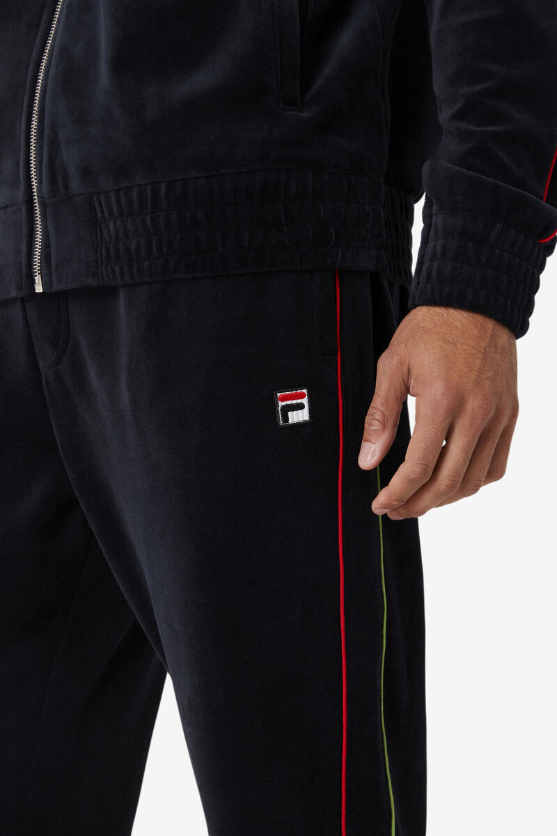 Fila Deverall Velour Pant Black / Red / Green | 2LSmdVzUPL6