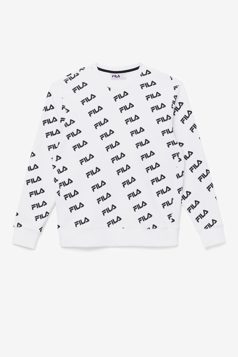 Fila Diagonal Logo Crew White / Black | 5CRXy52i2kW