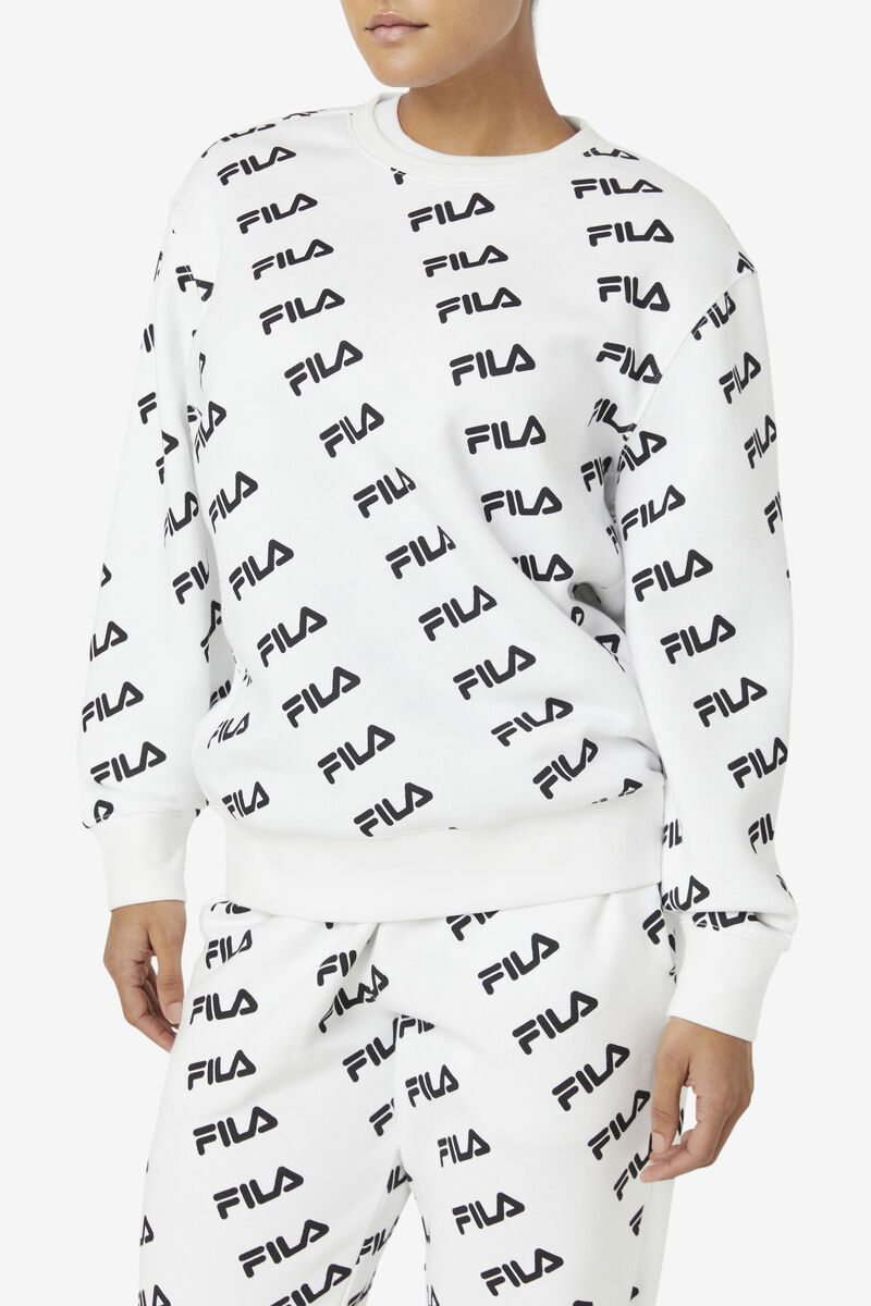 Fila Diagonal Logo Crew White / Black | PfmmfVzBFTf