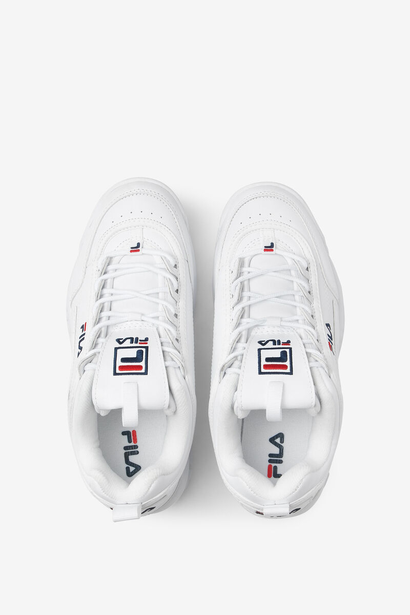 Fila Disruptor 2 Chunky White Sneakers | Fila White / Navy / Red | PSWF1TGFs3G