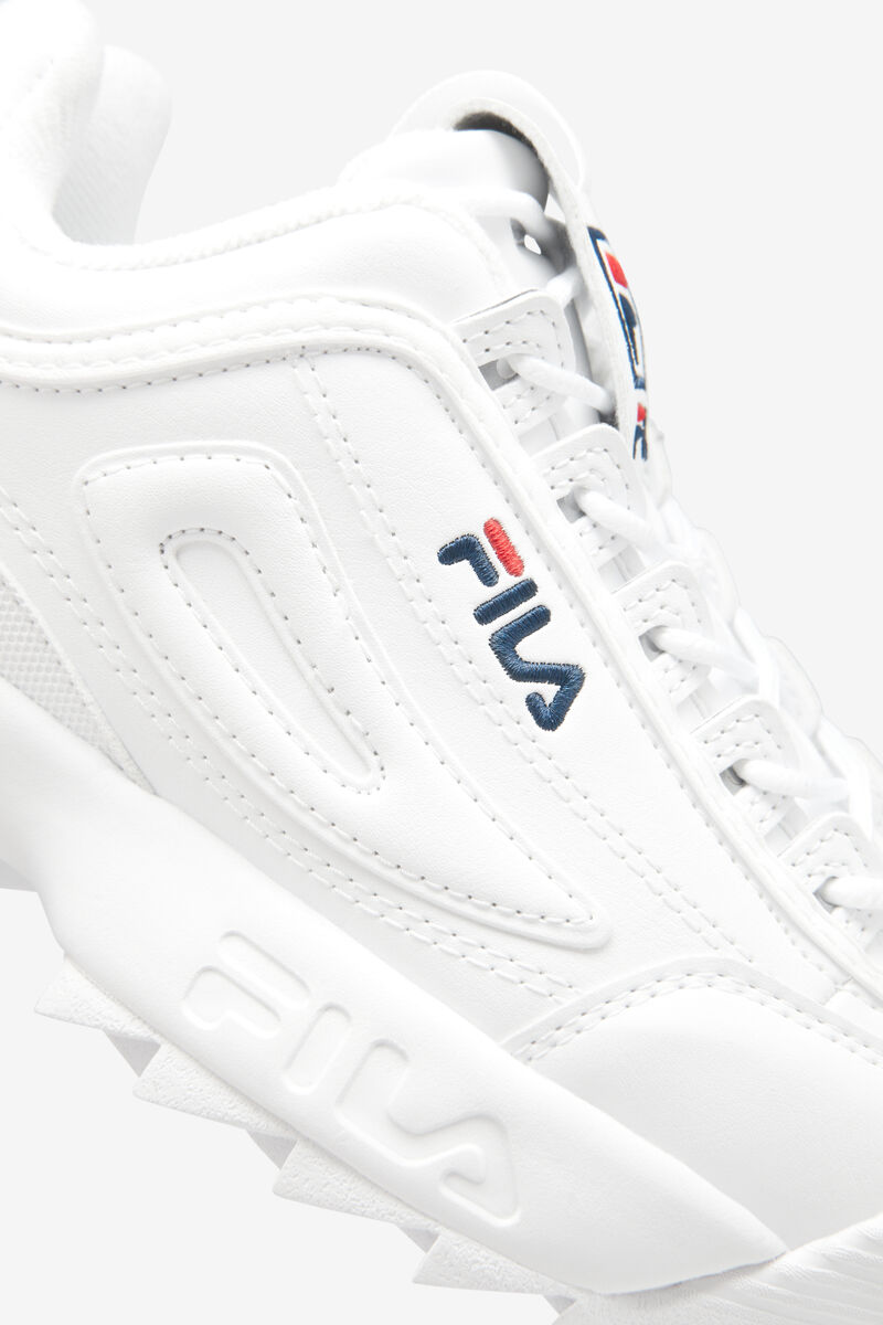 Fila Disruptor 2 Chunky White Sneakers | Fila White / Navy / Red | PSWF1TGFs3G