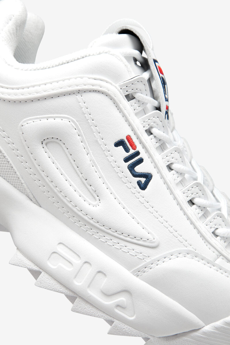 Fila Disruptor 2 Chunky White Sneakers | Fila White / Navy / Red | PSWF1TGFs3G