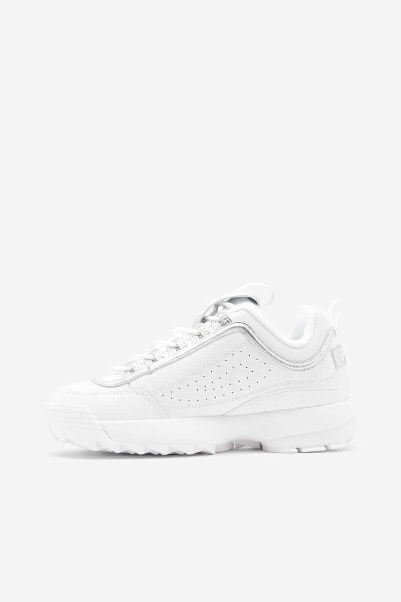 Fila Disruptor 2 Creased Metallic White / White / Metal Silver | g9yk2DF93XC