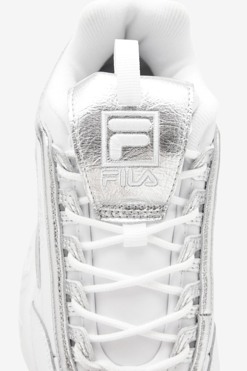 Fila Disruptor 2 Creased Metallic White / White / Metal Silver | g9yk2DF93XC