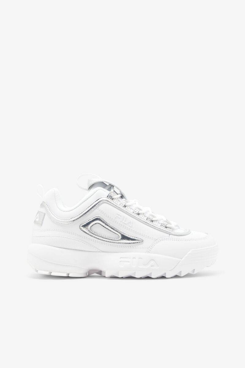 Fila Disruptor 2 Creased Metallic White / White / Metal Silver | g9yk2DF93XC