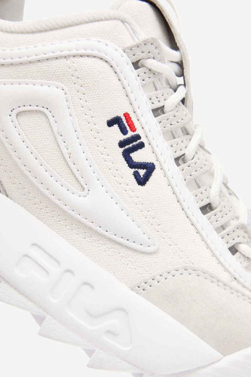 Fila Disruptor 2 Lab Premium White Chunky Sneakers | Fila White / White / Navy | VFeZvNZtJxI