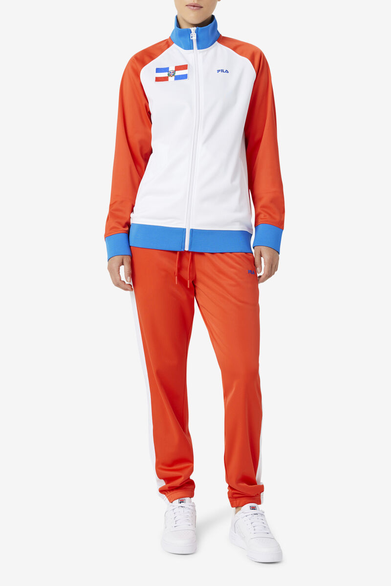 Fila Dominican Republic Pant Red / White | RfSfKBtrfjR