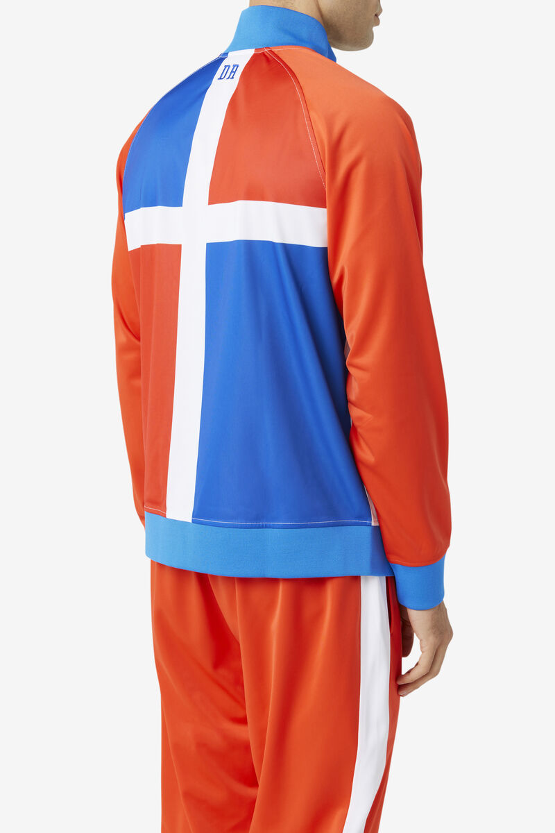 Fila Dominican Republic Track Jacket Red / White / Blue | E4kMGVkugYk