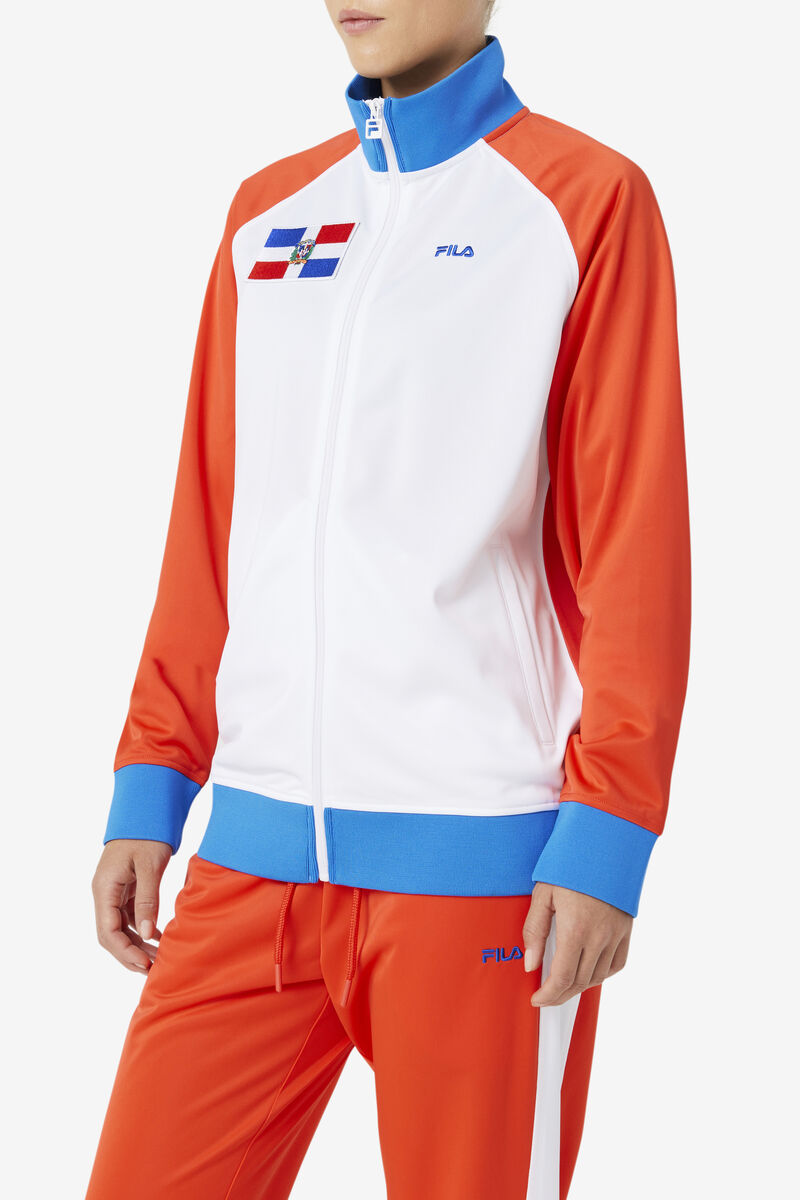 Fila Dominican Republic Track Jacket Red / White / Blue | E4kMGVkugYk