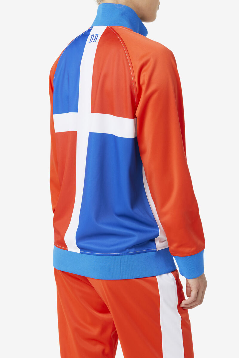 Fila Dominican Republic Track Jacket Red / White / Blue | E4kMGVkugYk