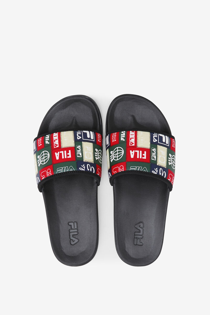 Fila Drifter Lux Patchwork Black / Red / Multicolor | ASvqMtCStd2