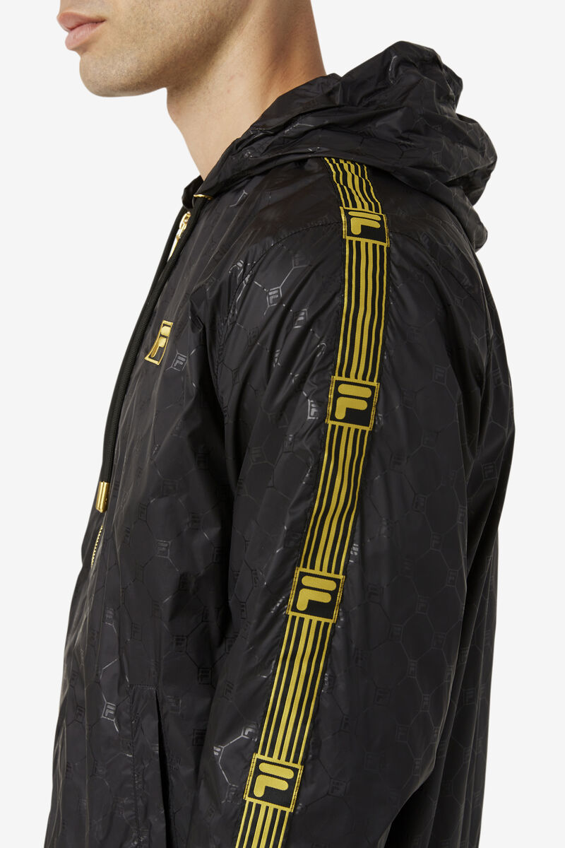 Fila Dublin Hooded Wind Jacket Black / Gold | 9Okd5P3jLMH