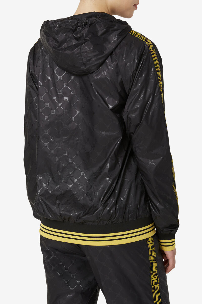 Fila Dublin Hooded Wind Jacket Black / Gold | 9Okd5P3jLMH