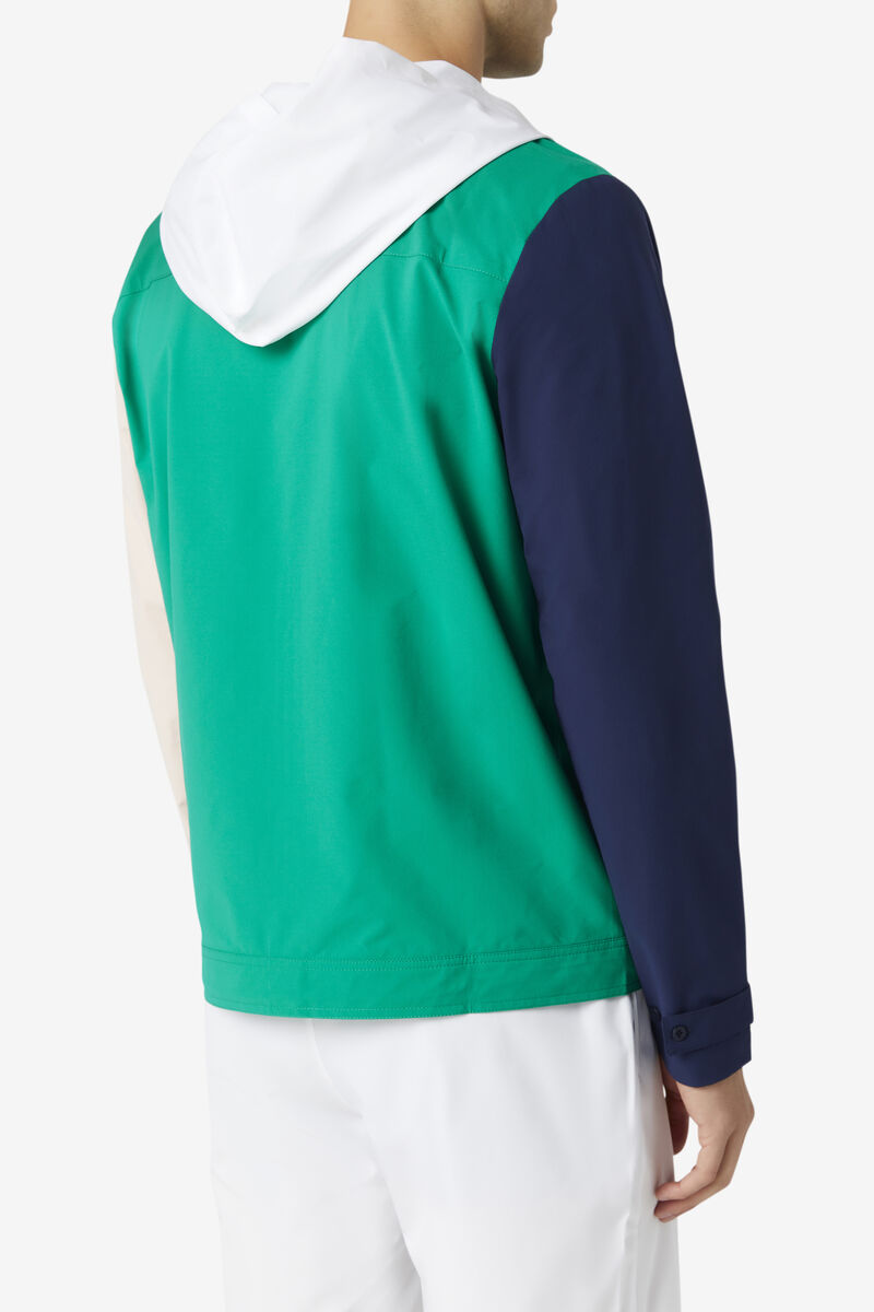 Fila Dutton Woven Wind Jacket Green / Navy / Pink | BfgUq5cFeiB